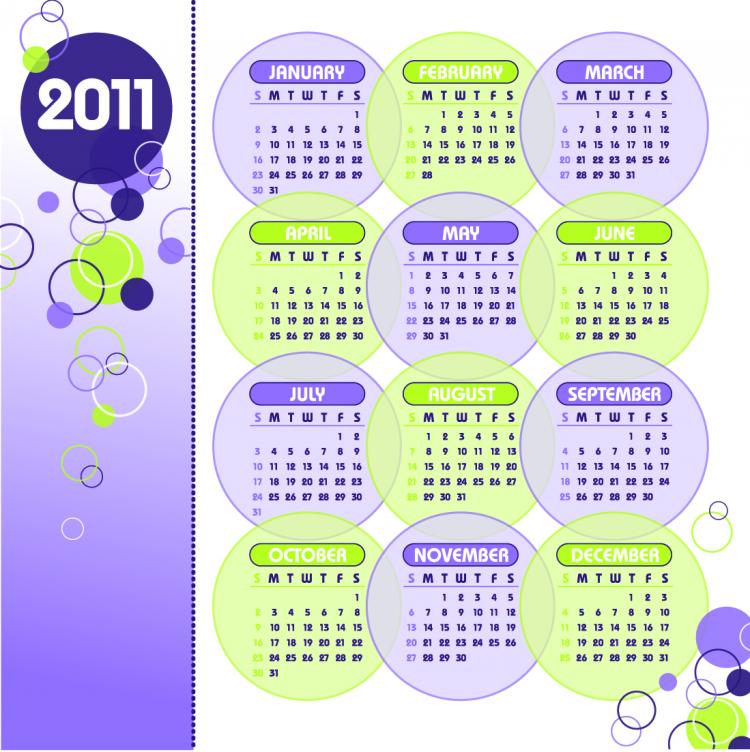 free vector 2011 vector calendar template vector
